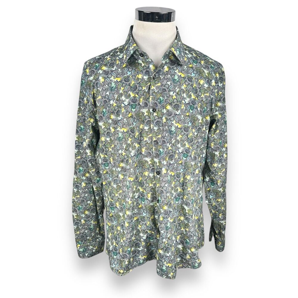 Jared Lang Paisley Shirt Mens 3XL XXXL‎ Multicolor Cotton Button Up Long Sleeve